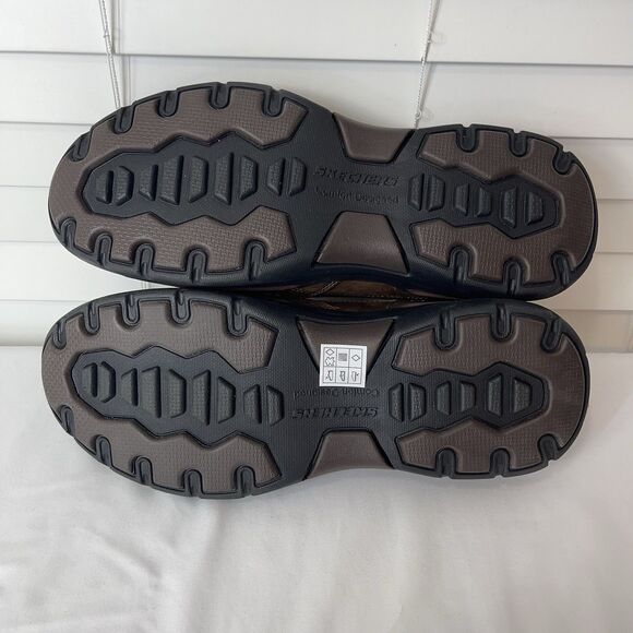 Skechers Seveno Men's 11.5 Brown Shoe Leather Relaxed Fit Classic Slip On Shoes - Picture 7 of 8